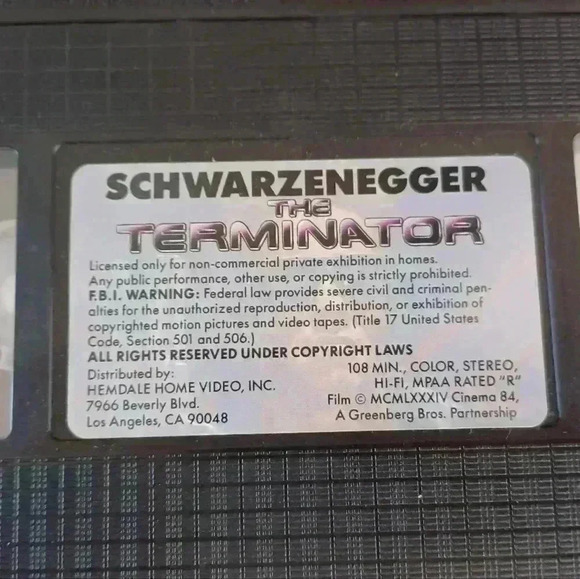 The Terminator 1984 VHS Cassette  Schwarzenegger I'll be Back! - Picture 2 of 5